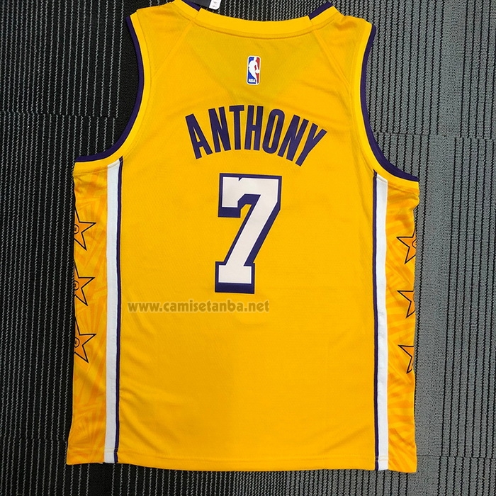 Camiseta Los Angeles Lakers Carmelo Anthony #7 Ciudad 2019-20 Amarillo